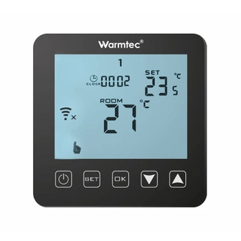 Warmtec PRT-01 Wi-Fi czarny podtynkowy programowalny czujnik powietrzny i podłogowy