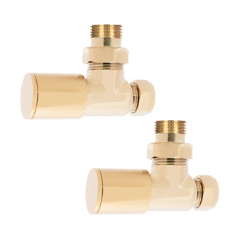 OUTLET: Zestaw zaworów kątowych do grzejnika Warmtec złoty